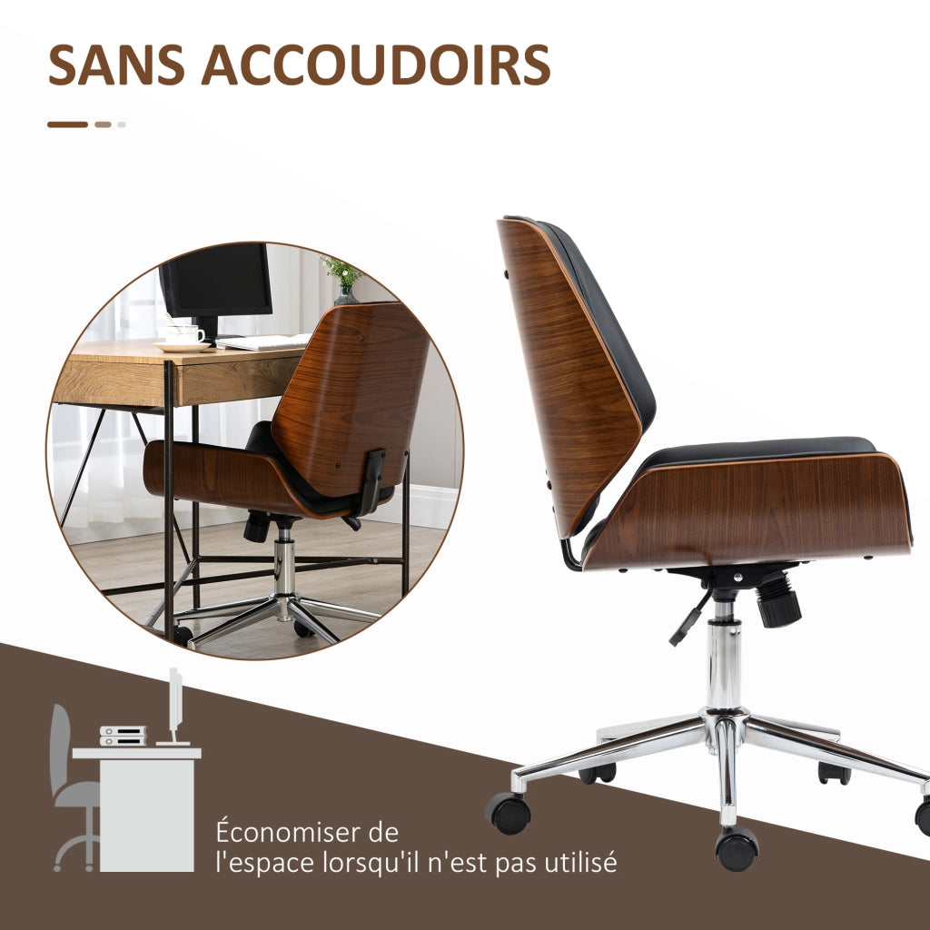 Sedia da ufficio design vintage altezza regolabile ¨C zephmum ¨C grigio 53x60x86-96 cm
