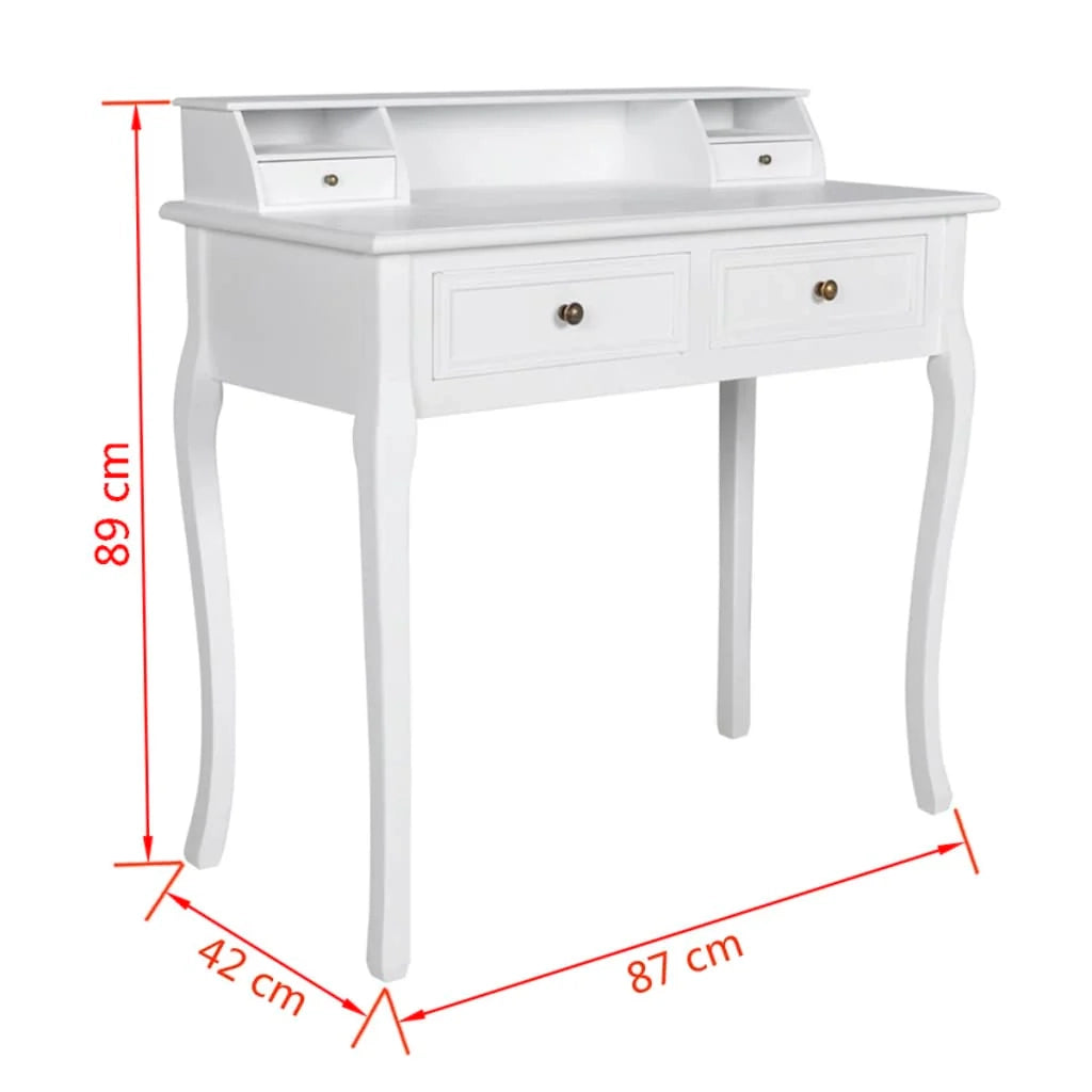 Lussuoso tavolo da toeletta moderno in MDF bianco 87 x 42 x 89 cm 02_0021268