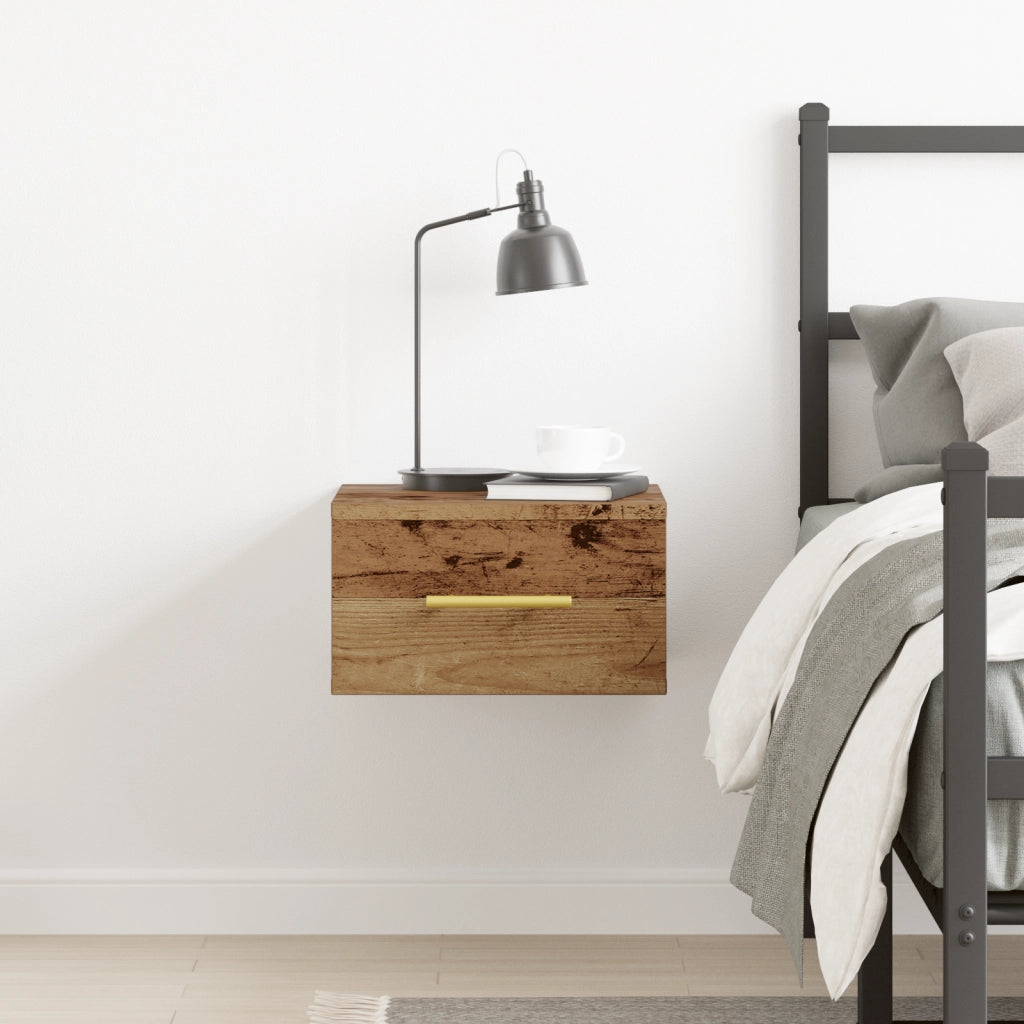 Cabinet da letto a muro in legno vecchio 35x35x20 cm