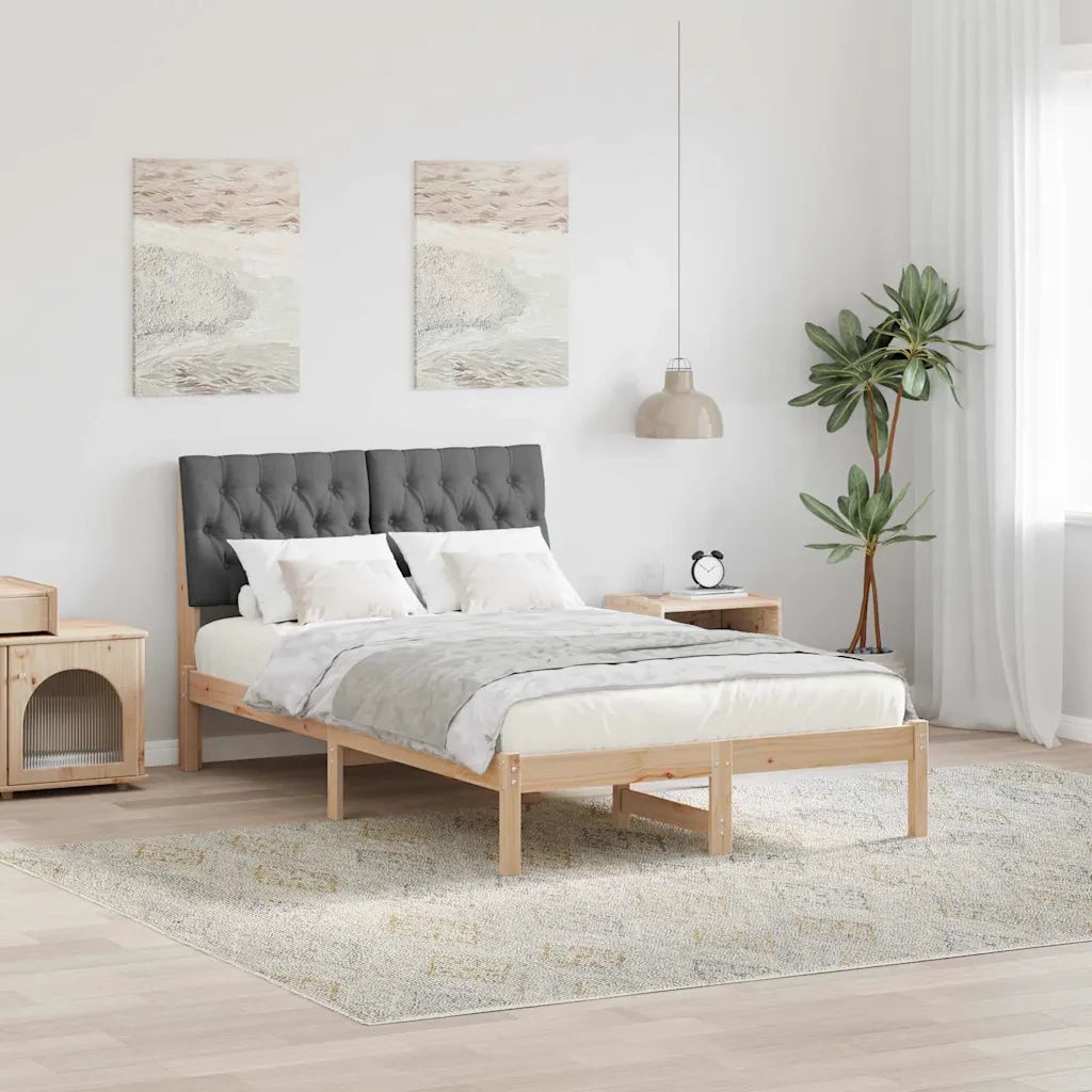 Letto con Testiera Rivestita-Struttura Letto con Testiera Marrone 120 x 190 cm 212499