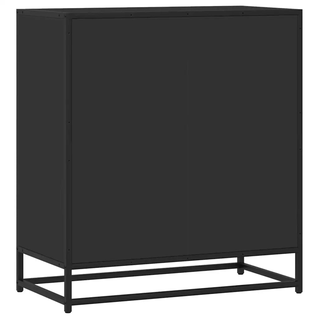 Credenza-Buffet-Armadio da cucina Rovere Nera 68x35x76 cm in Truciolato e Metallo 498538