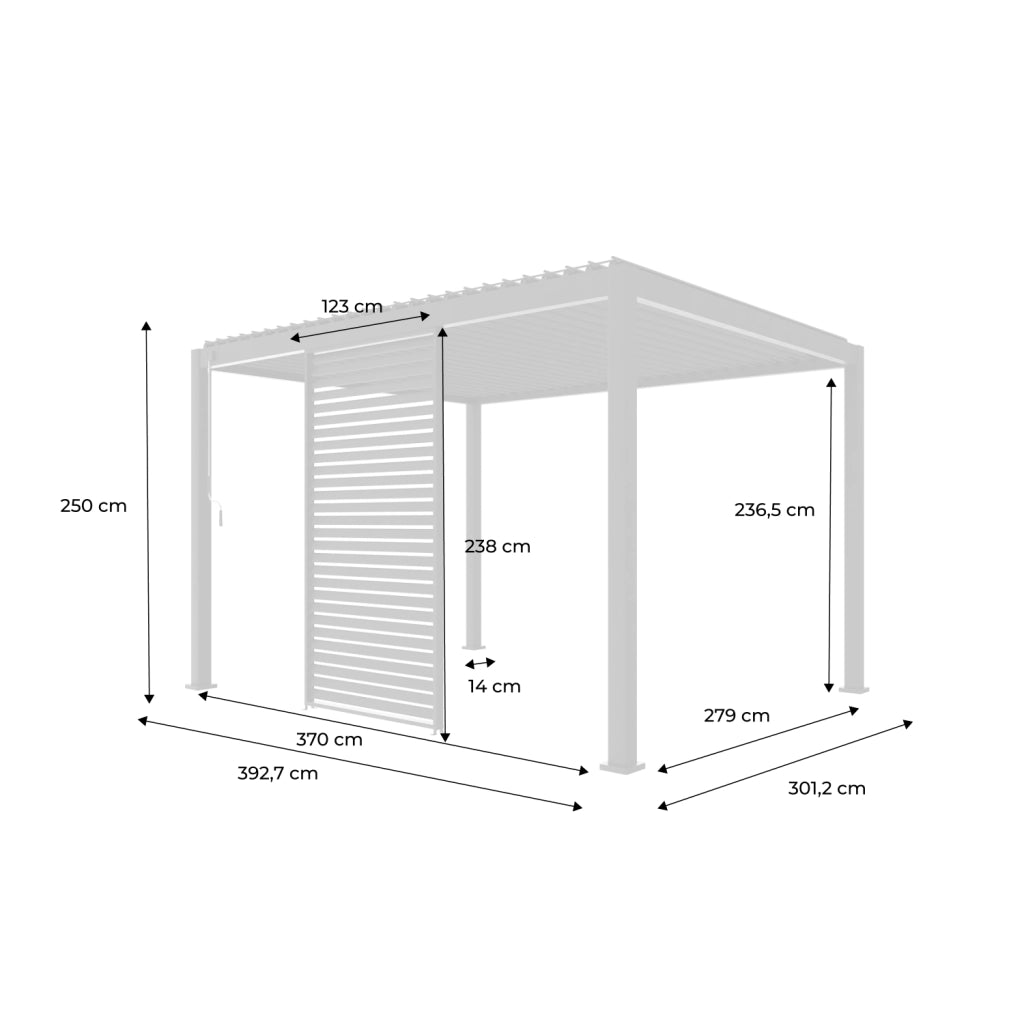 Persiana in alluminio da 1.3m per pergola a lamelle triomphe,