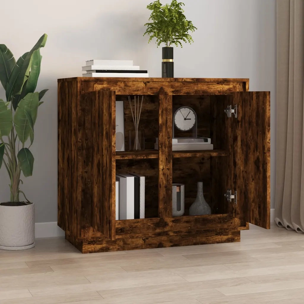 Credenza Rovere Fumo 80x34x75 cm in Legno Multistratocod mxl 129865