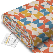 Tessuto in Canapa Acquastatico - Tela per metro 160 cm larga - Tessuto acqua-resistente 220 g/m2 600D - Tessuto in Nylon Acquastatico per metro Geometrico Retro 1M