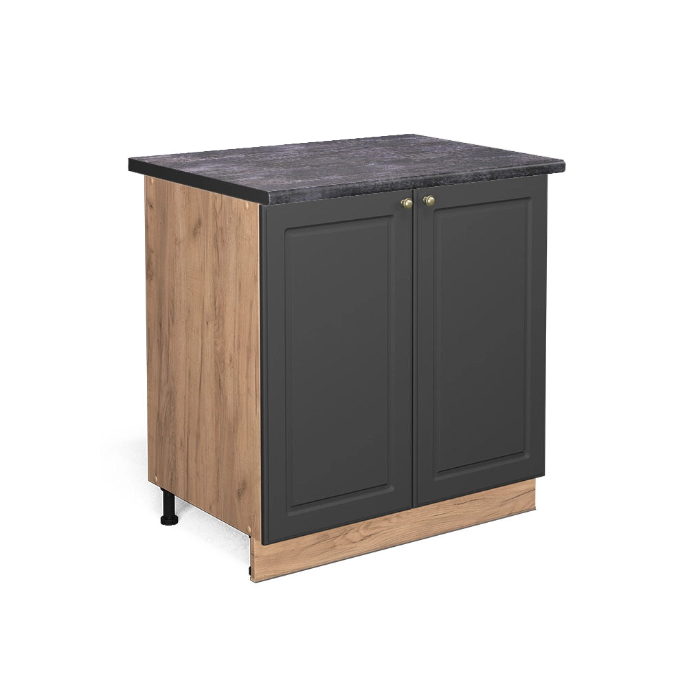 Mobiletto base cucina Fame-Line Antracite-oro/Rovere dorato 80 cm con ripiano, PL Antracite Vicco