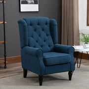 POLTRONA con schienale alto e bottoni 74 x 86 x 102 cm Poliestere Blu