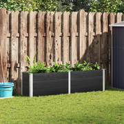 Fioriera Rialzata da Giardino-Vaso da Esterno-Fioriera Elevata 200x50x54 cm in WPC Grigio
