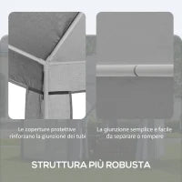 Gazebo da Giardino Esagonale con Doppio Ingresso, in Metallo e Poliestere, 3.9x3.9x2.5 m, Grigio
