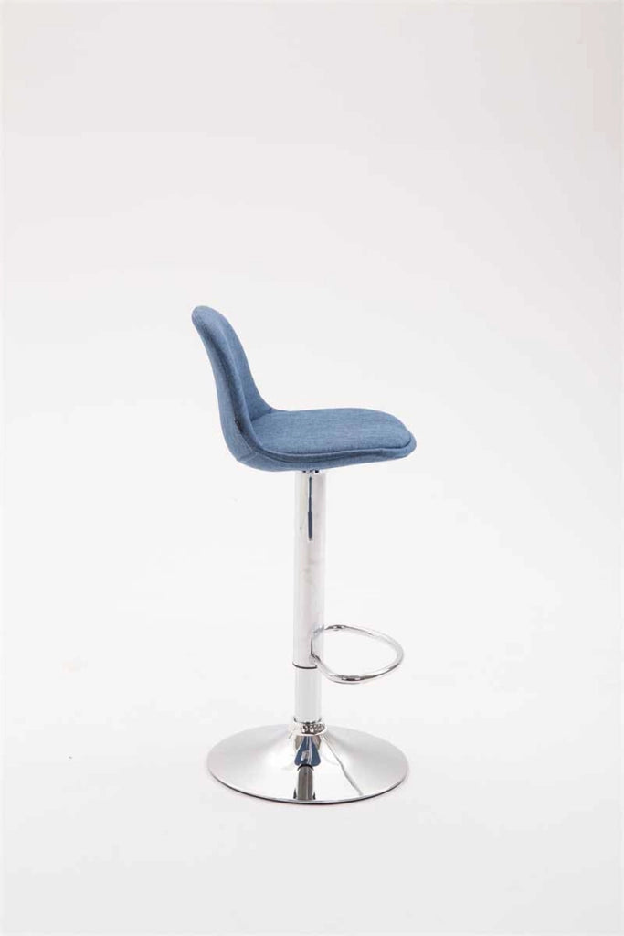 Sgabello di design KIEL in tessuto cromo,blu