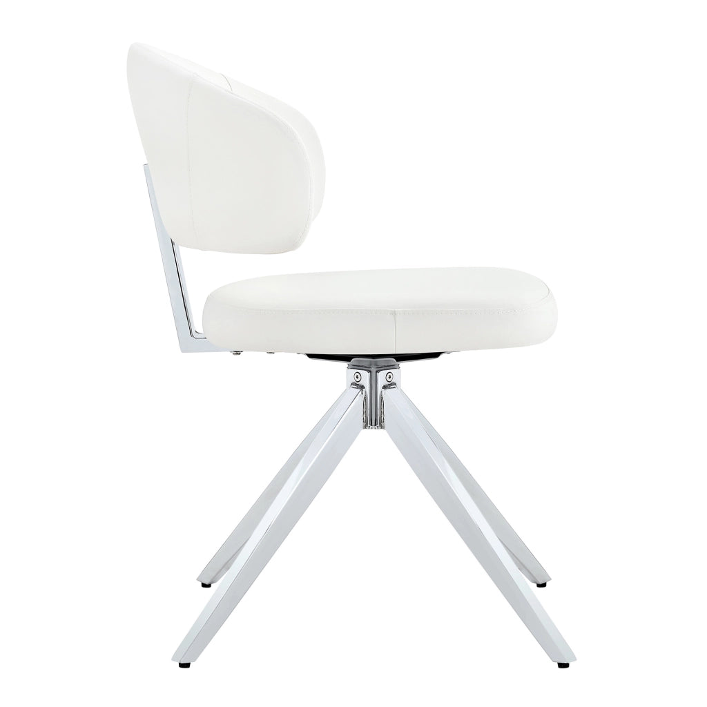 SEDIA Girevole Set da 2 pezzi 77 cm PU Bianco struttura in metallo