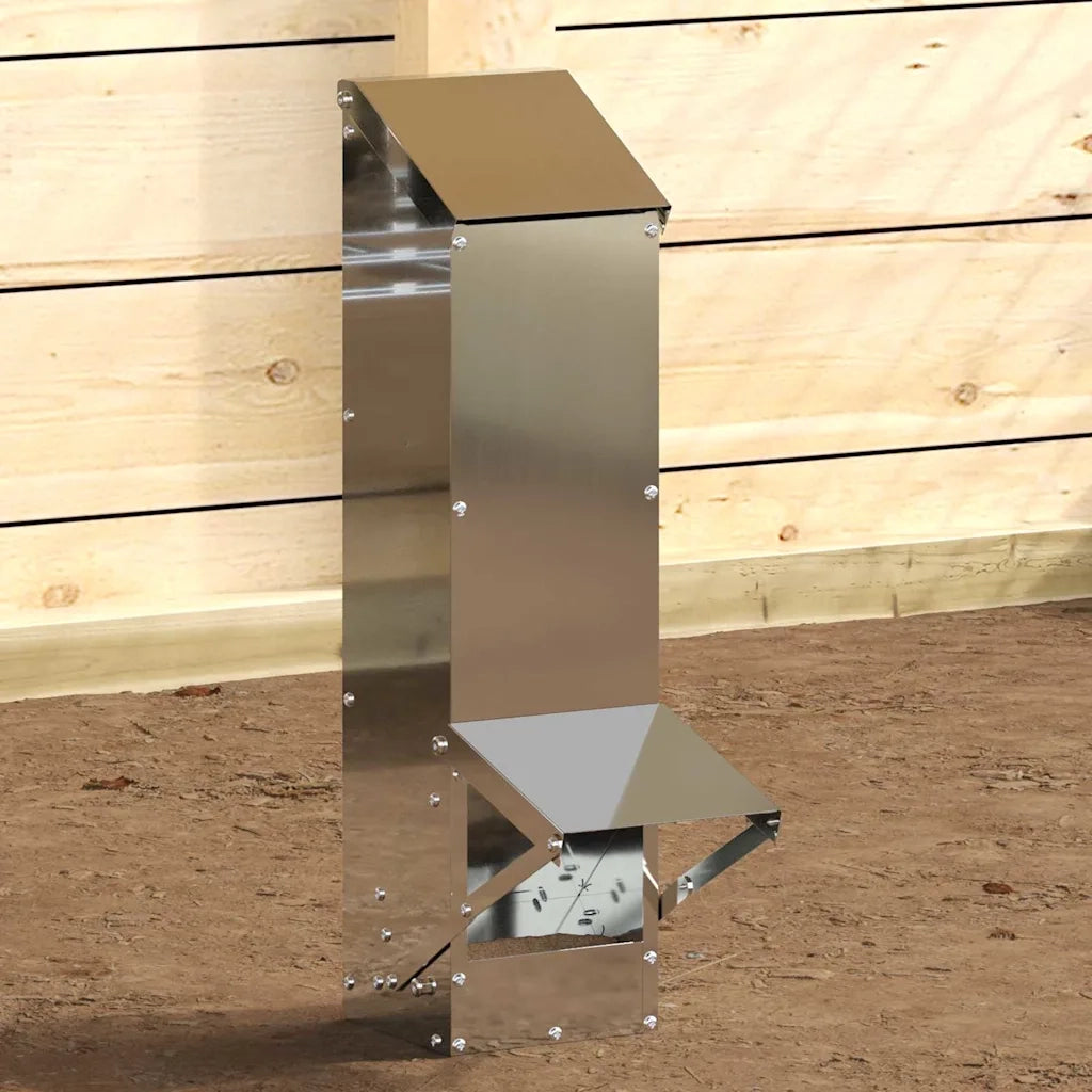 Feeder per pollo Argento 13 x 12 x 51 cm Acciaio zincato
