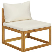 Set Divani da Giardino 6 pz con Cuscini Crema Massello Acacia cod mxl 50817