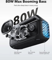 Altoparlante Bluetooth con driver audio in titanio, tecnologia BassUp, protezione IPX7, batteria 24 ore, ideale per esterno, giardino, spiaggia