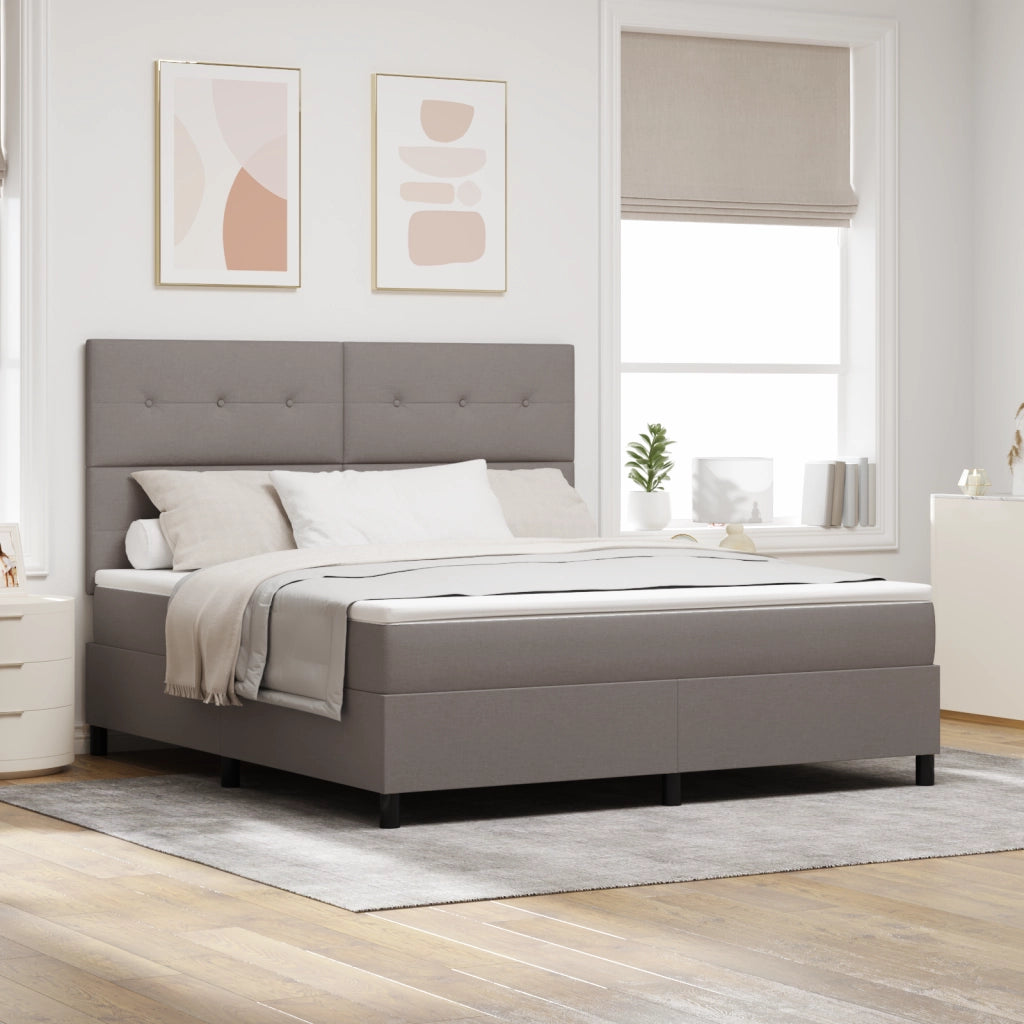Letto Box Spring con Materasso Taupe Super King Tessuto