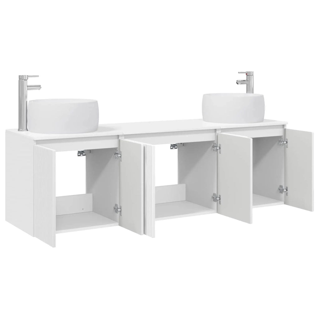 Set di Armadi da Bagno 3 pz Bianco Lucido 49,5 x 44,5 x 66 cm 3405711