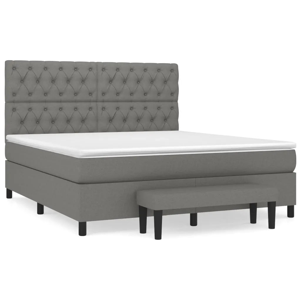Giroletto a Molle con Materasso Grigio Scuro 160x200 cm Tessuto cod mxl 36756