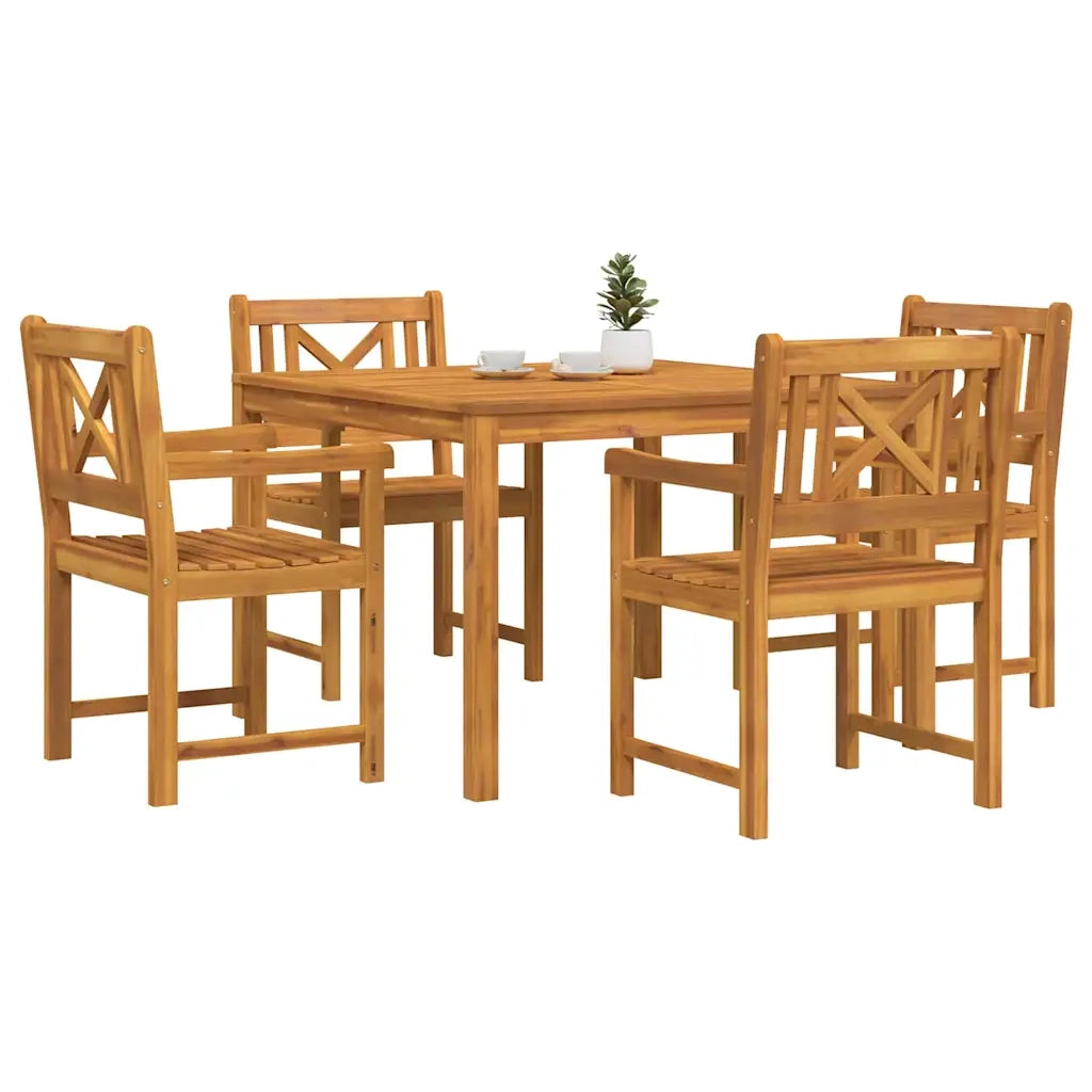 Set da Pranzo per Giardino 5 pcs Marrone