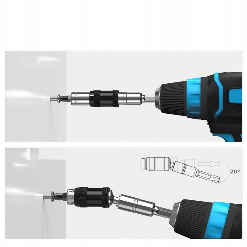 Prolunga Magnetica Angolare Nera – Estensione per Avvitatore | Acciaio Cromato-Vanadio, 87mm, 20°