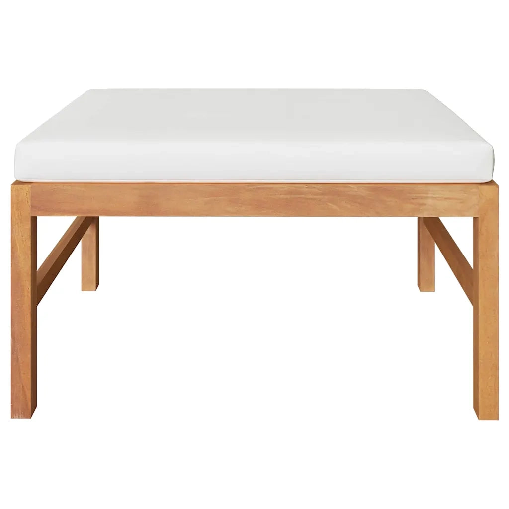Salotto da Giardino-Set Divani Giardino 3 pz Cuscini Crema in Legno di Teak