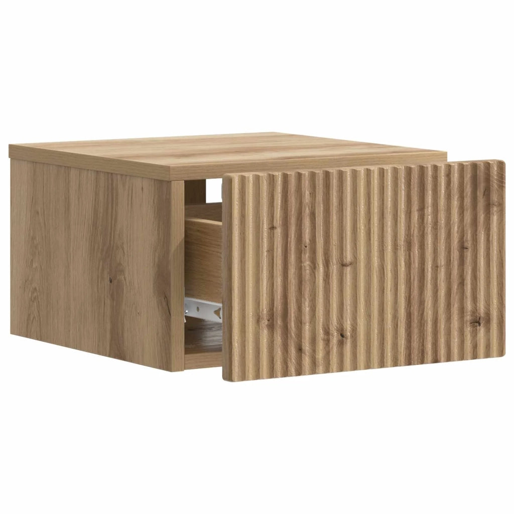 Mobiletto da notte a muro Rovere Artigianale 33 x 34,5 x 20 cm