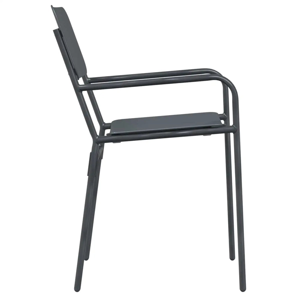 Sedie da giardino 2 pcs Antracite 51 x 55 x 81 cm Acciaio