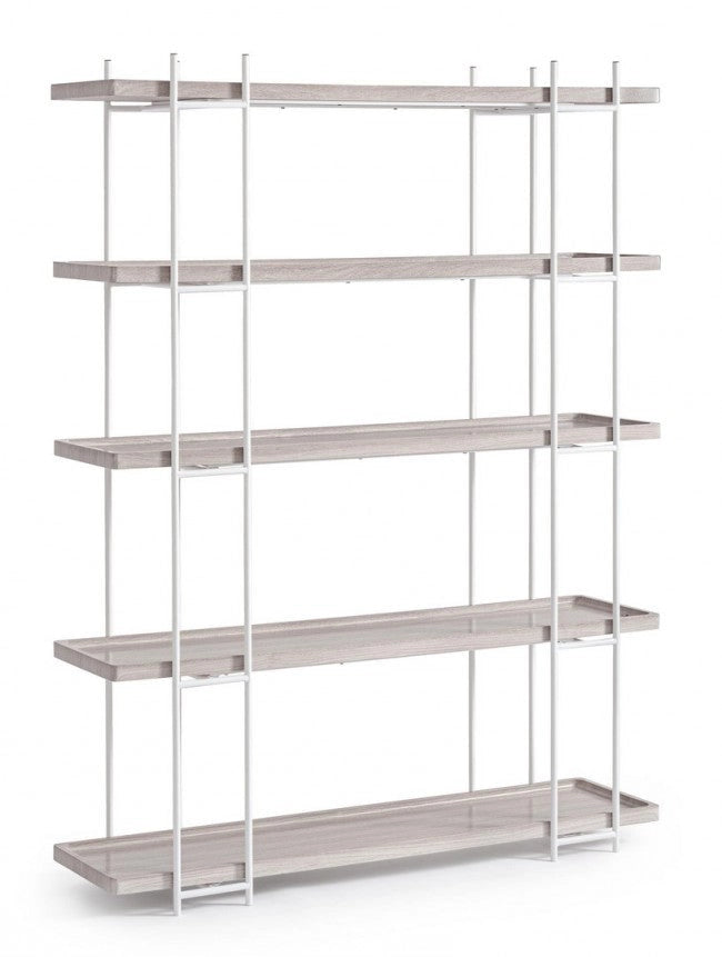 Libreria 4 Ripiani 120x32x164 cm Laurel in Acciaio