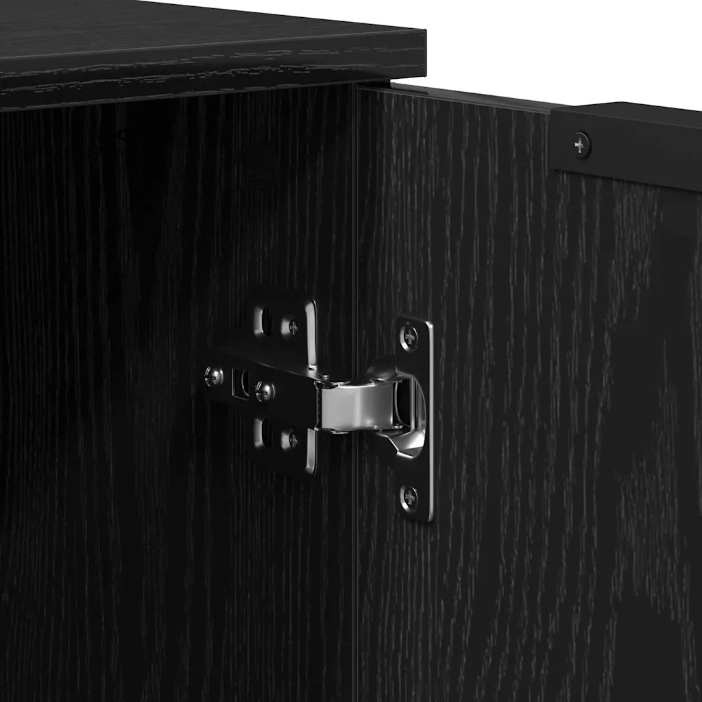 Credenza 2 pz-Set di 2 Buffet-Armadio da cucina Nero 70 x 41 x 75 cm Legno multistrato