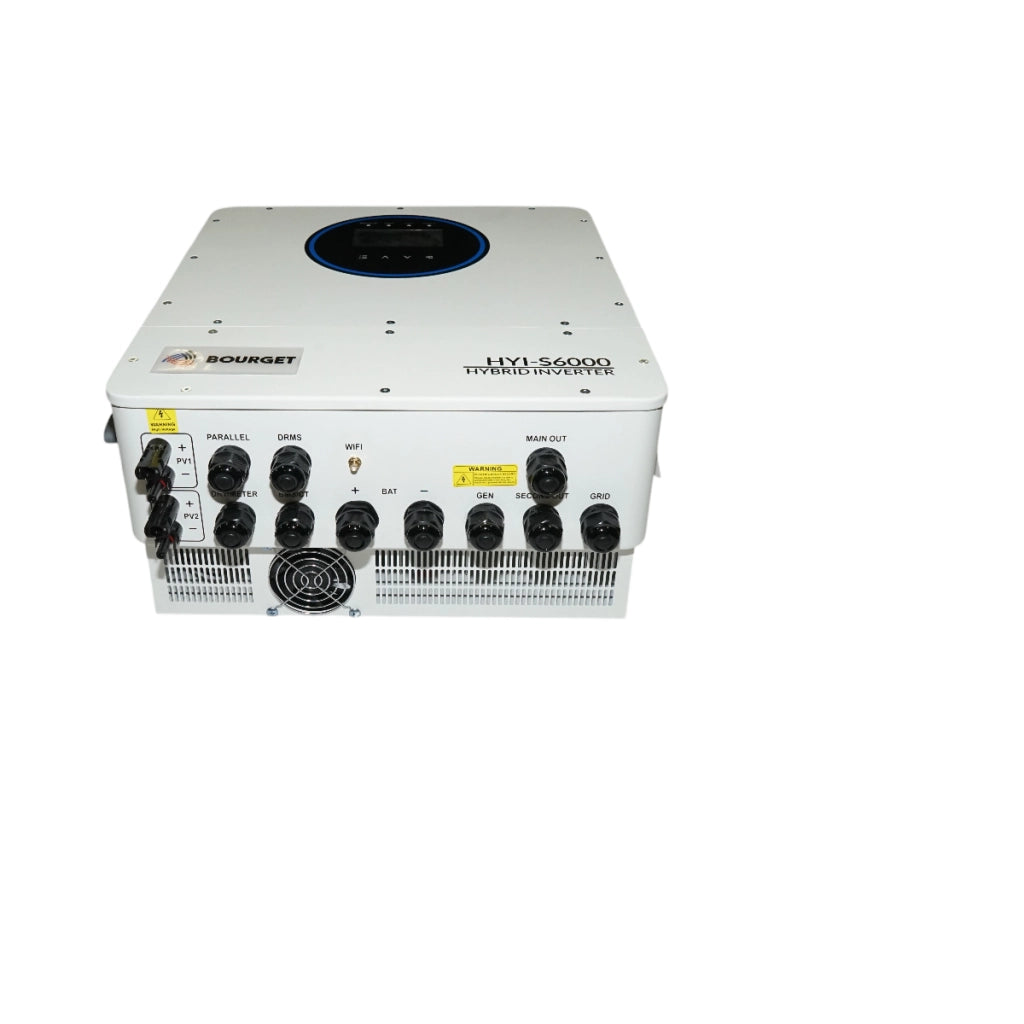 Inverter solare ibrido 6kW, 48V, 135A MPPT, monofase, ON/OFF-GRID, collegamento in parallelo, sistema trifase opzionale IP65 Bourget
