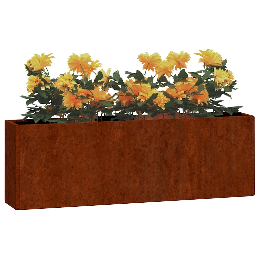 Fioriere da Parete 2 pz Ruggine in Acciaio Corten 53x10x17 cmcod mxl 106533