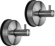 Hanger per asciugamani con gancio - Maniglione in acciaio inossidabile per bagno - Facile da installare - 2 pezzi