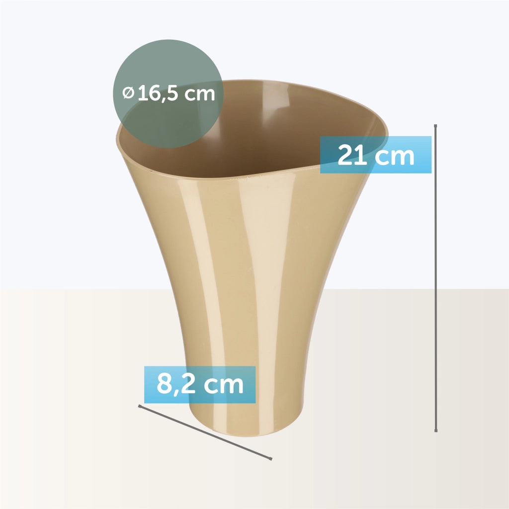 KADAX Copertura per vaso da fiori e piante, supporto per fiori in plastica beige, 16,5 cm