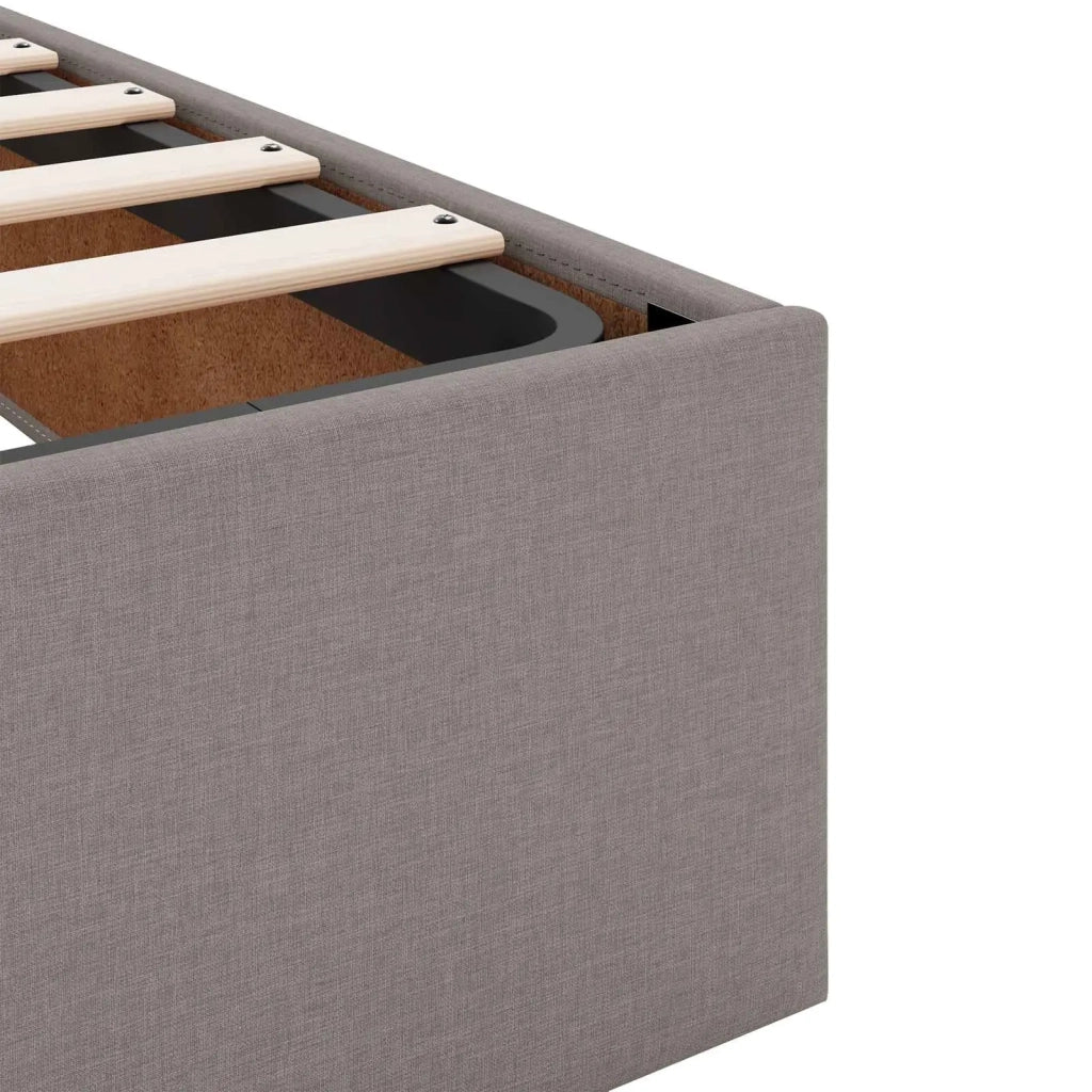 Letto Ottomano con Materasso e LED Tortora 120 x 200 cm Tessuto 3458066