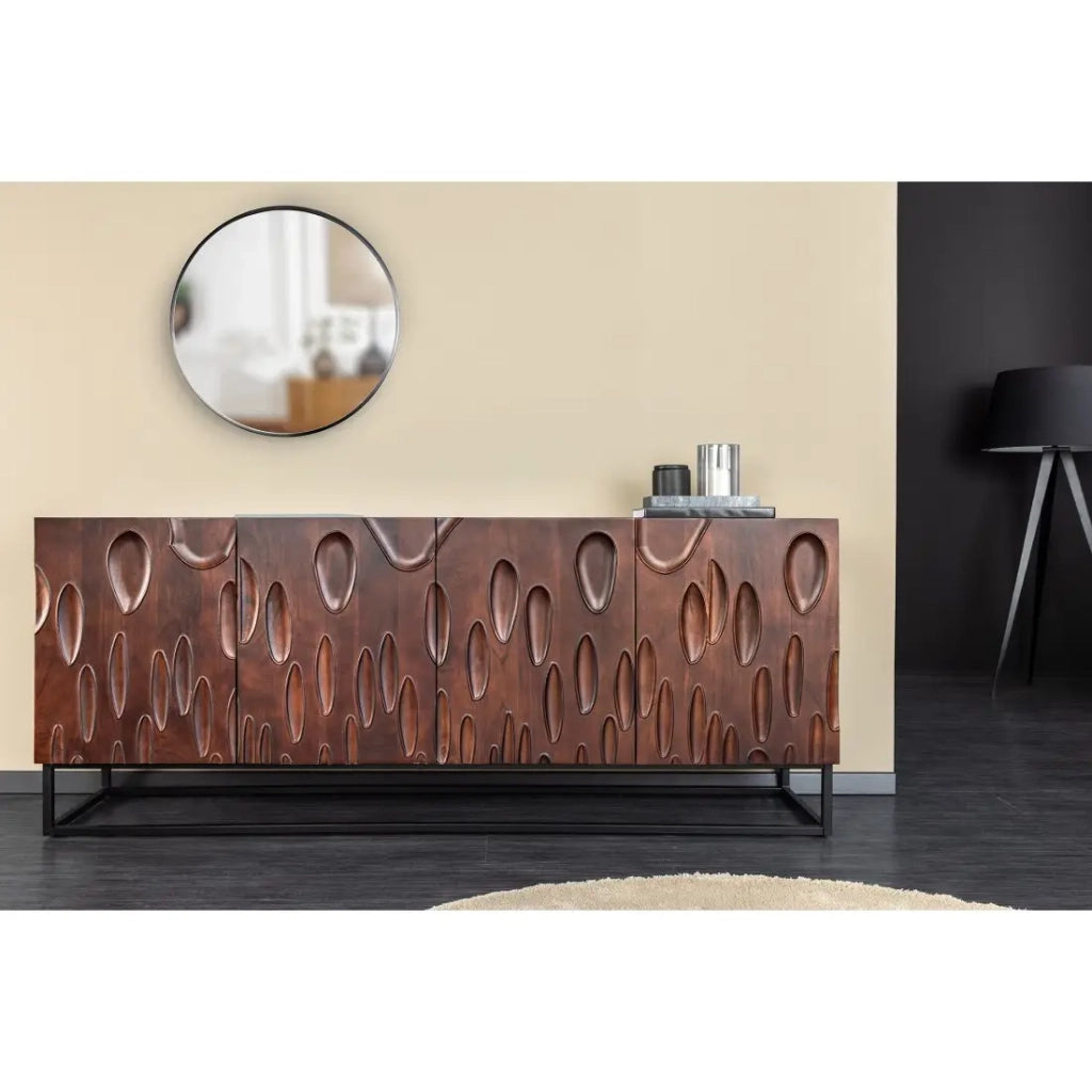 Buffet 175 cm 4 porte legno massiccio di acacia noce scuro – Collezione ORIGIN