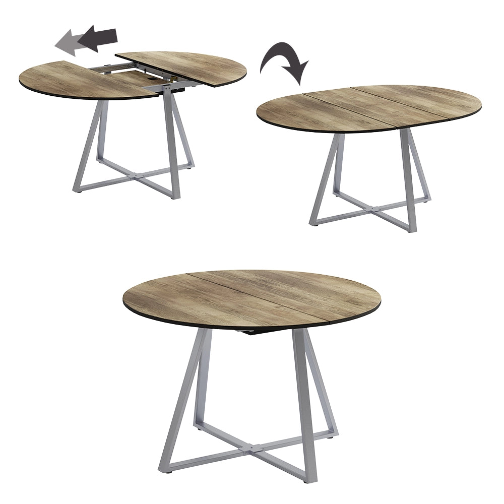 Vicco tavolo da pranzo allungabile Rovere rustico/grigio 120 x 120 cm Estensibile