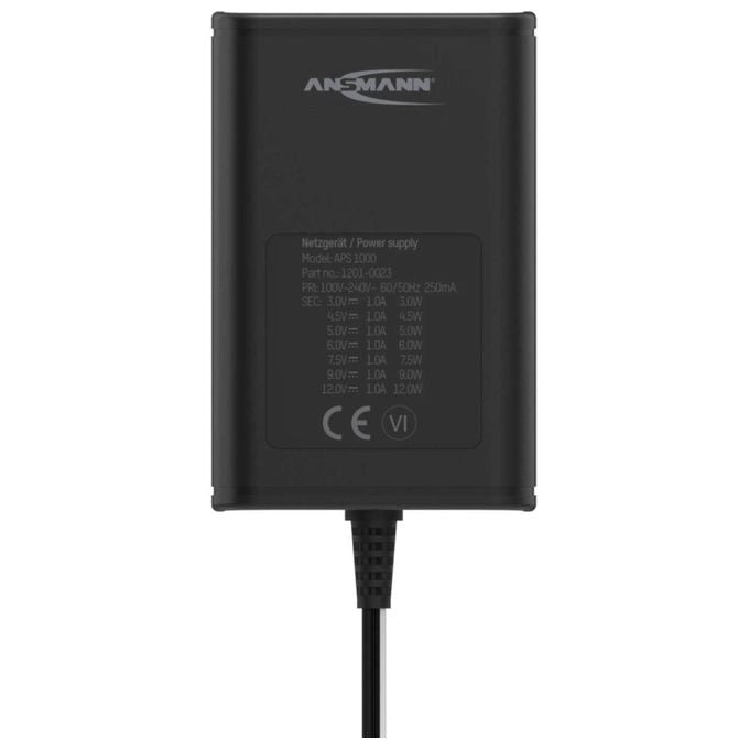 Ansmann 1201-0023 adattatore e invertitore Interno 12 W Nero