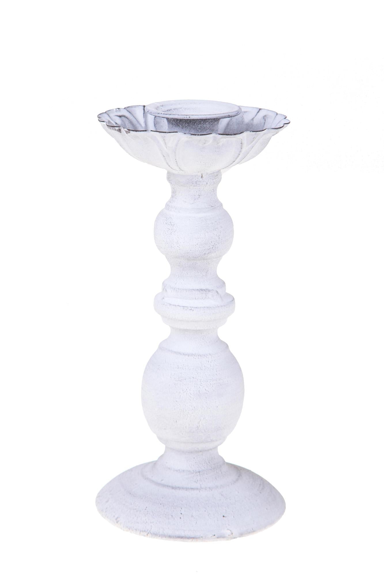 Set 2 Candelieri Altezza 22,5 cm Bianco