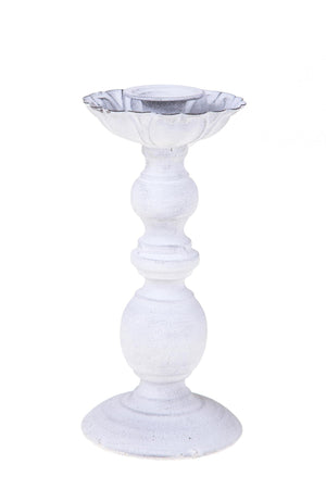 Set 2 Candelieri Altezza 22,5 cm Bianco