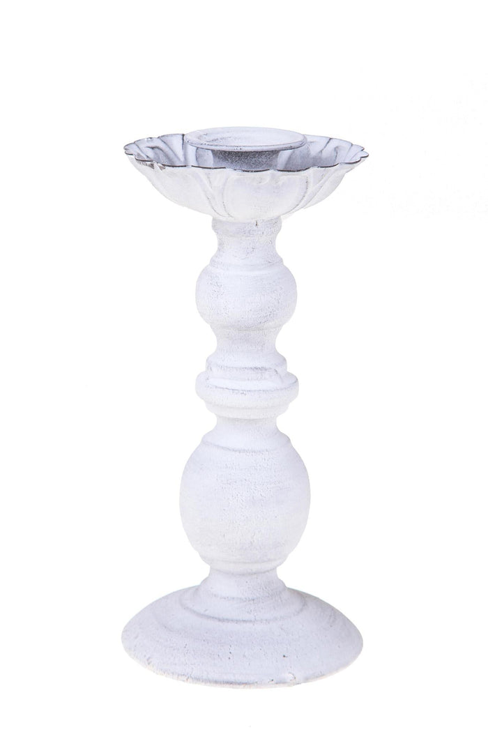 Set 2 Candelieri Altezza 22,5 cm Bianco