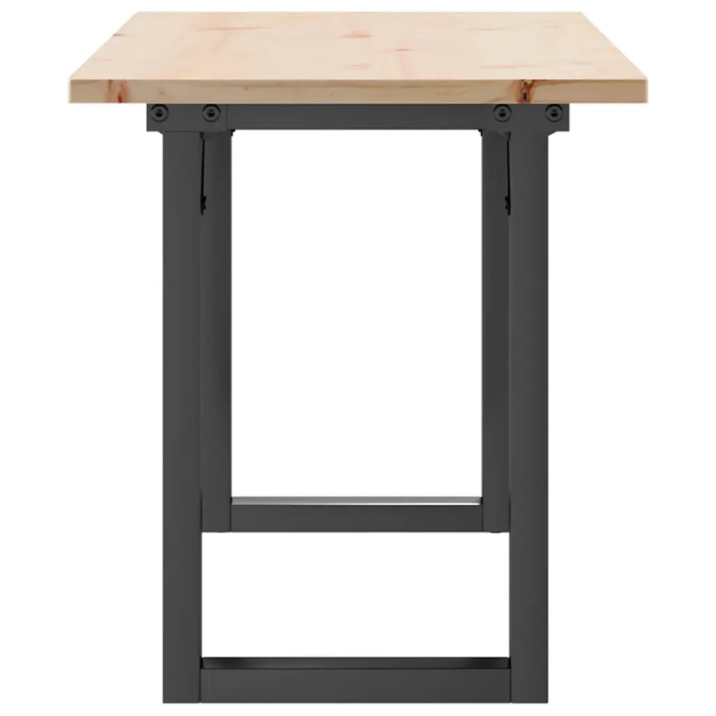 Tavolino Salotto Telaio a O 110x40x45cm Legno Pino e Acciaio 3282667