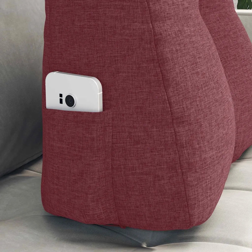 Cuscino per Schiena | Cuscino dorsale Rosso Vino 45 x 24 x 50 cm Tessuto