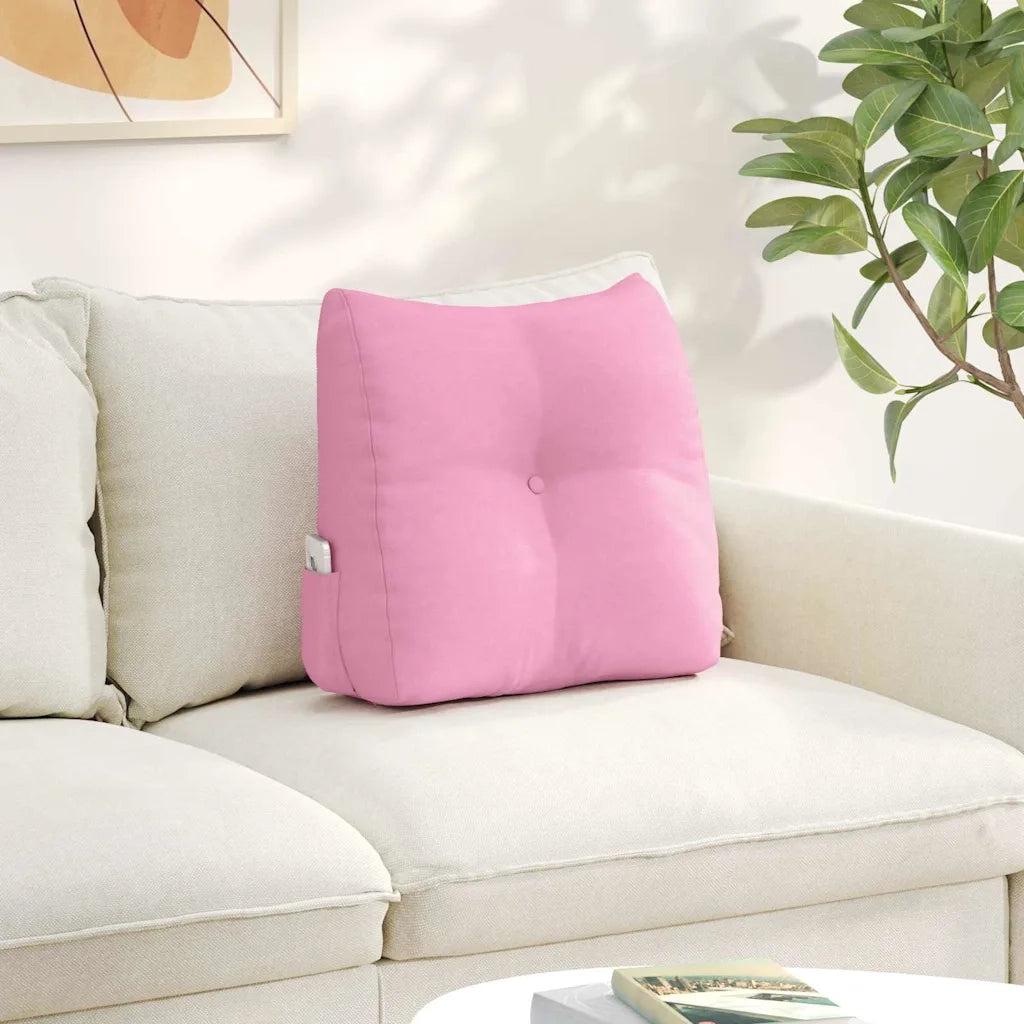 Cuscino per Schiena Rosa 45 x 24 x 50 cm Tessuto 42014369