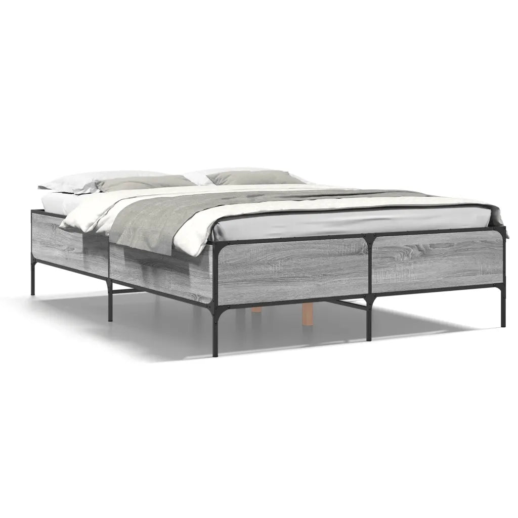 Giroletto-Struttura Letto Grigio Sonoma 120x190 cm in Legno Multistrato Metallo 800235