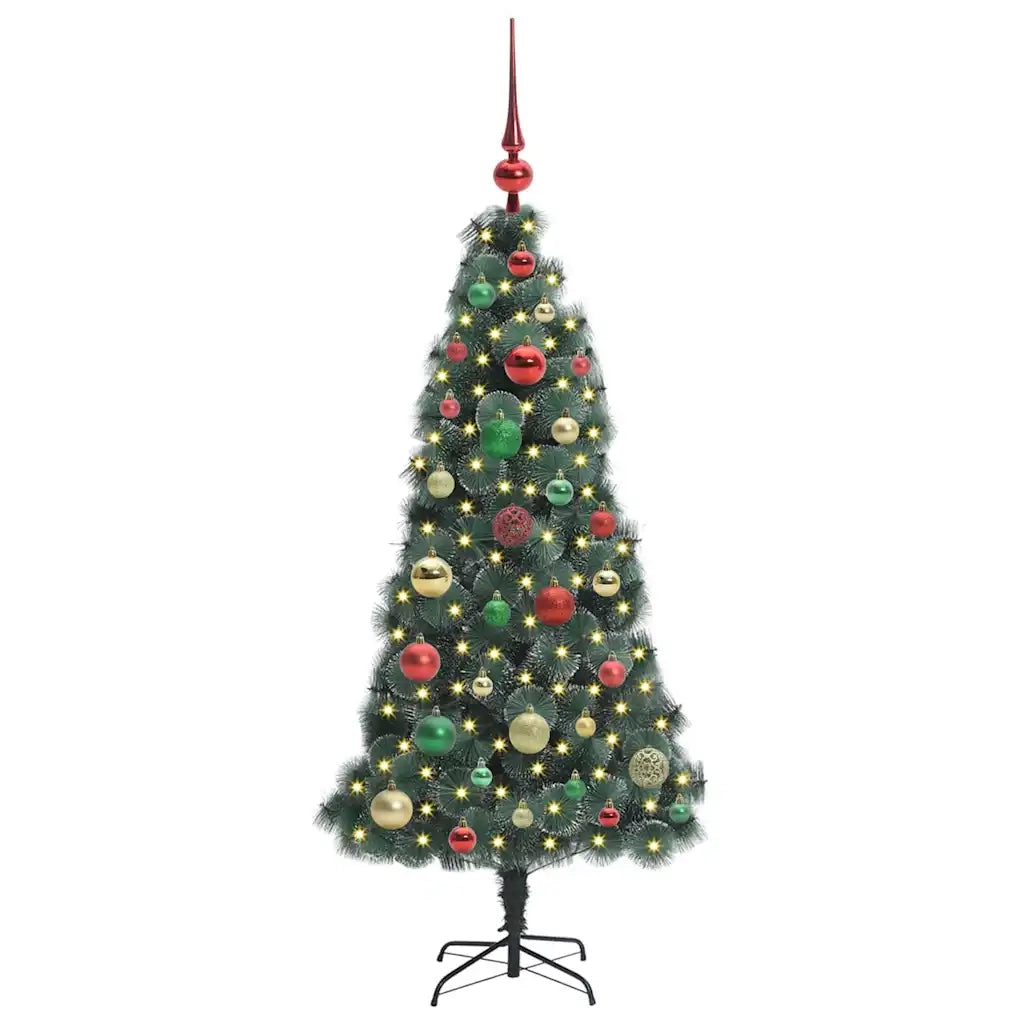 Albero di Natale | Decorazioni natalizie artificiale preilluminato con set di palline