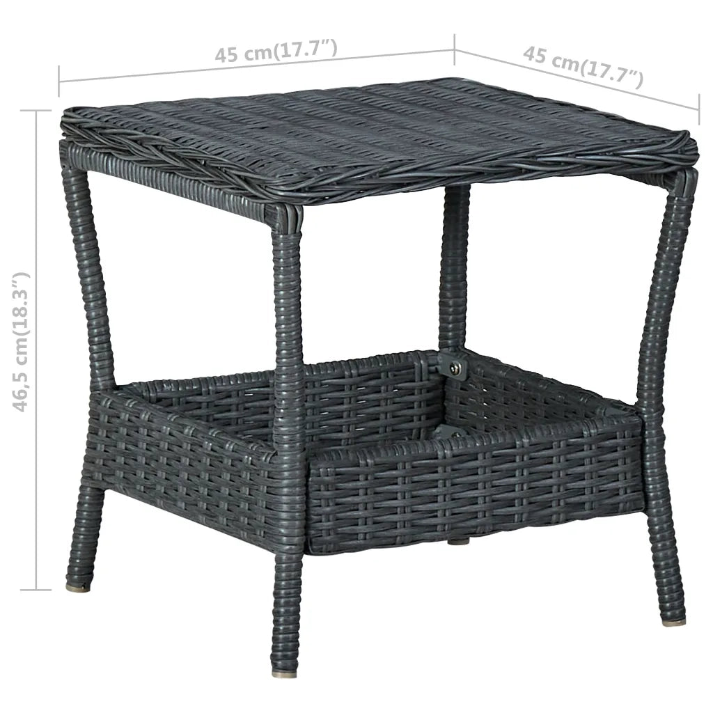 Set Divani da Giardino 2 pz con Cuscini Polyrattan Grigio Scuro cod mxl 42230