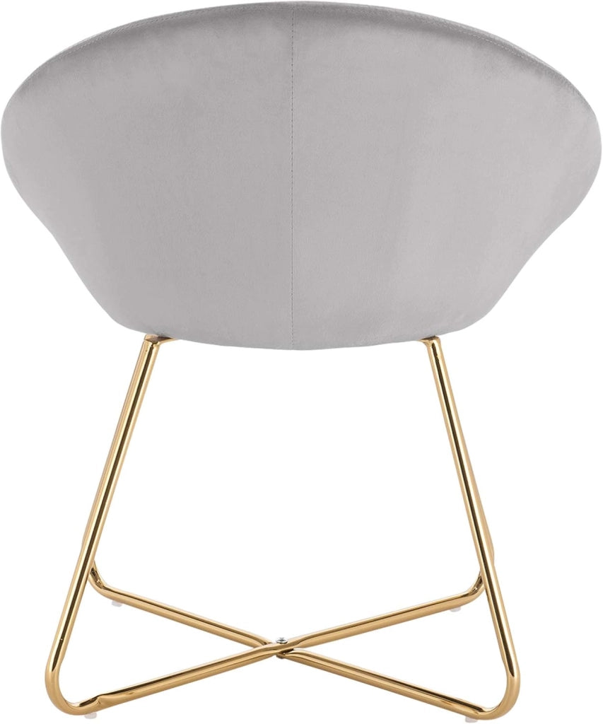 Set di 2 Sedie sala da pranzo Sedie cucina moderne poltrona, Adatte per Sala pranzo Soggiorno, Camera da Letto, Schienale, Tessuto di velluto, Oro Metallo, Grigio Chiaro BH217hgr-2