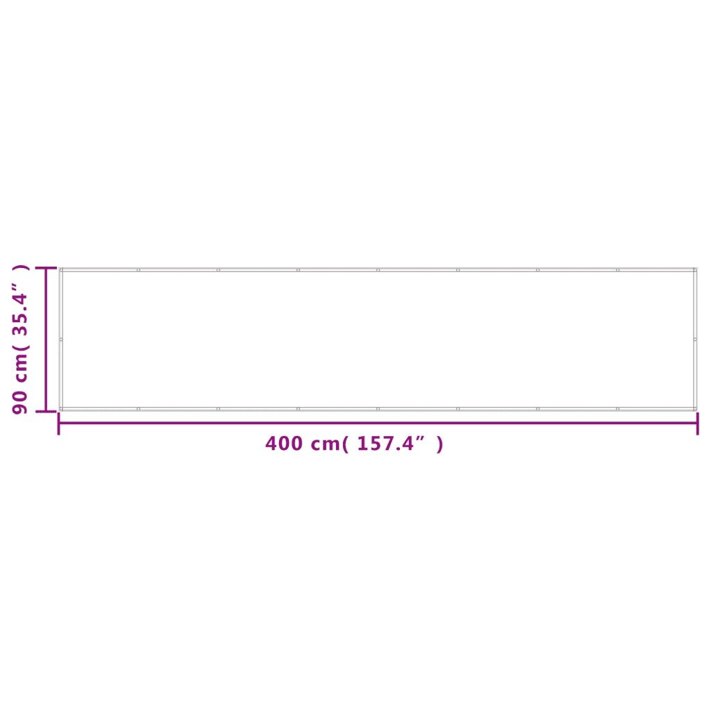 Paravento da Balcone-Pannello per balcone Sabbia 90x400 cm 100% Poliestere Oxford