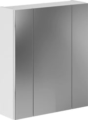 Specchio per bagno in legno - Bianco lucido - Mobile da parete - Certificato FSC - 60cm x 70cm x 18cm