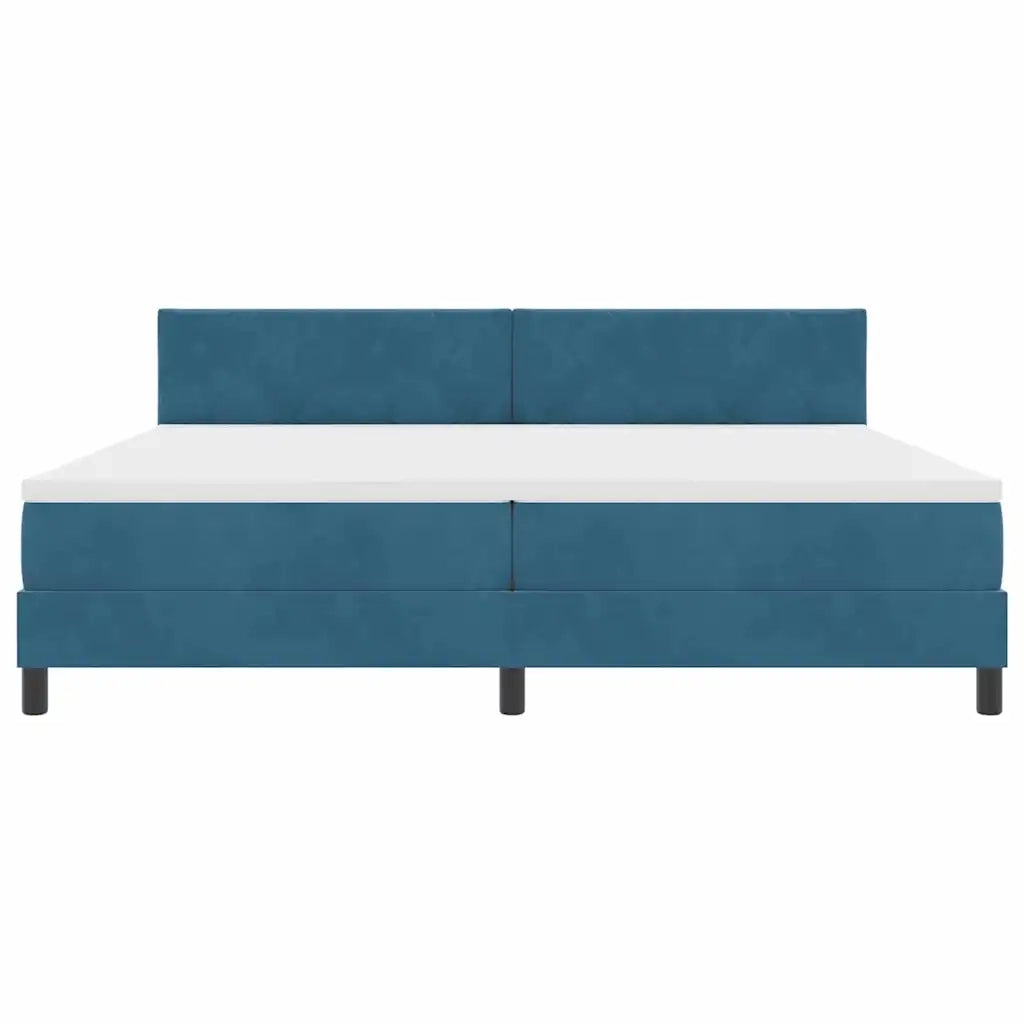 Letto a Sorgente LED con led Blu Scuro 200 x 200 cm Velluto 3342744