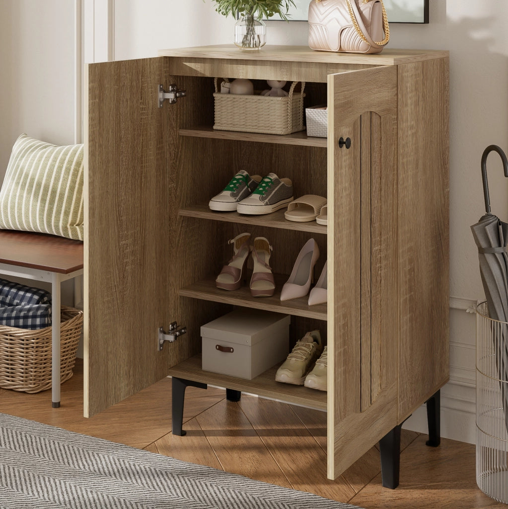 Mobile portascarpe moderno a doppia anta 60 x 31;5 x 95 cm in truciolare; colore legno