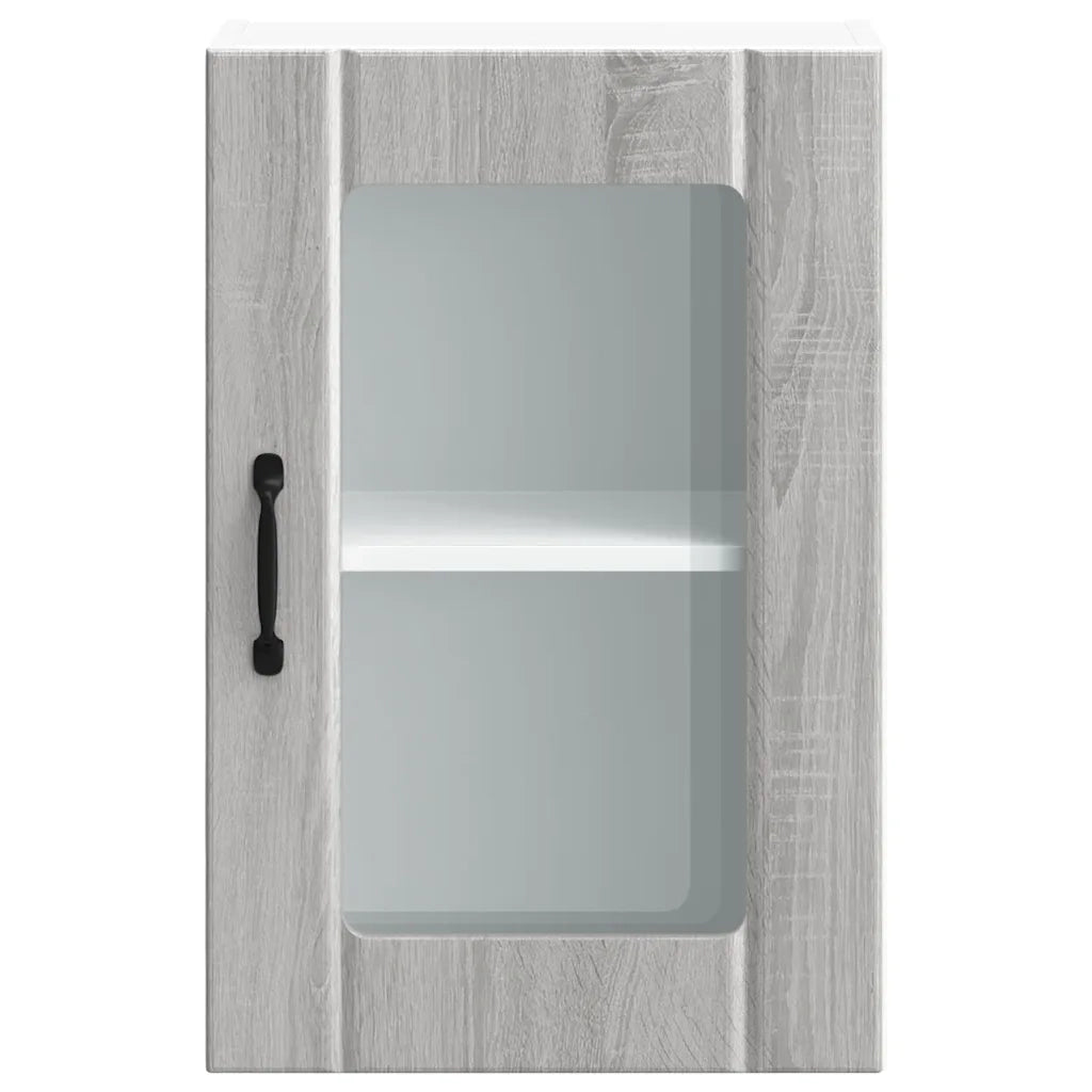 vidaXL Pensile da Cucina con Porta in Vetro Lucca Grigio Sonoma